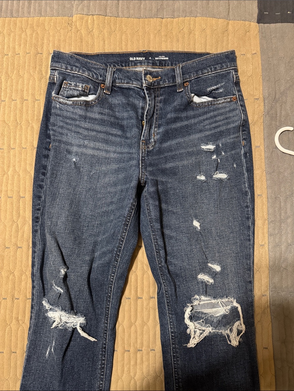 Old Navy Distressed Women's Dark Blue Boyfriend Jeans